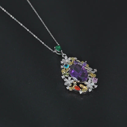 Violet Floral Bloom Pendant