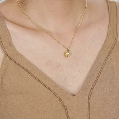Gold Plated S925 Beads Necklace With Pearl Pendant