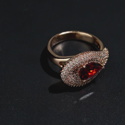 Crimson Teadrop Glow Ring