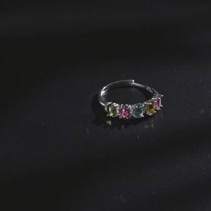 Silver Sparkle Tourmaline Ring