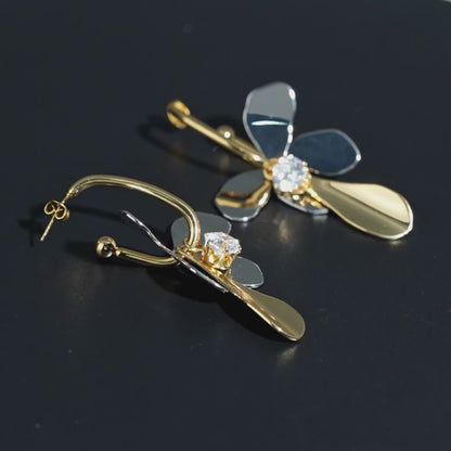 Two-Tone Petal Bloom Earrings