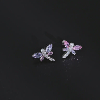 Pastel Dragonfly Stud Earrings