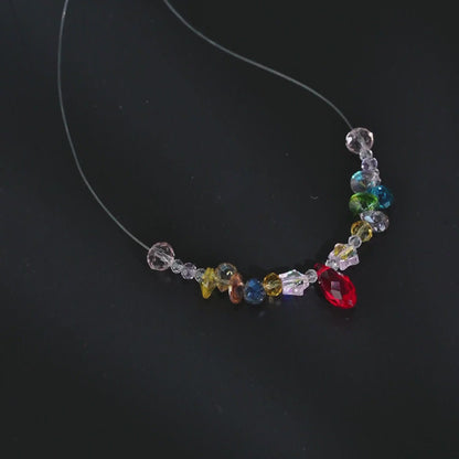 Multi-color Crystal Cluster Drop Necklace