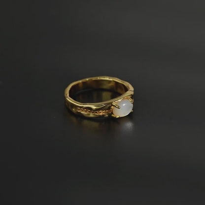 Beaded Gold Band Ring