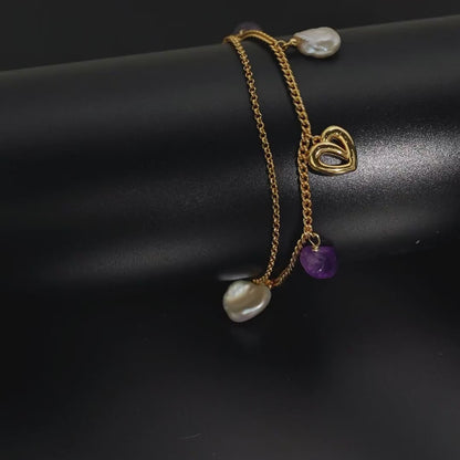 Amethyst Double-Layer Bracelet