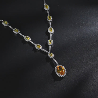 Luxe Amber Halo Necklace