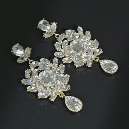White Crystal Chadelier Earrings