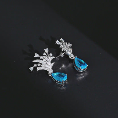 Blue Tide Branch Bloom Earrings