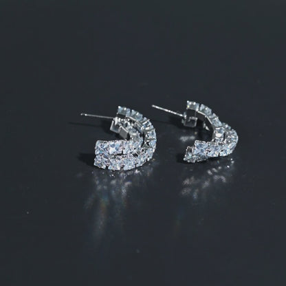 Cross Curve Sculpted Earrings