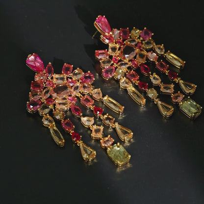 Warm Sunset Chandelier Earrings