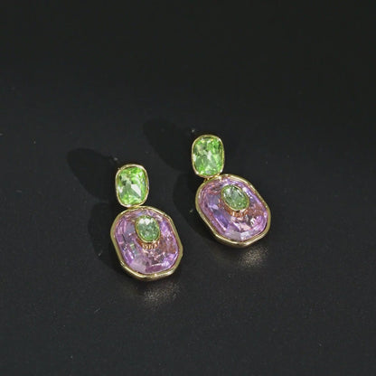 Petite Color Inlay Drop Earrings
