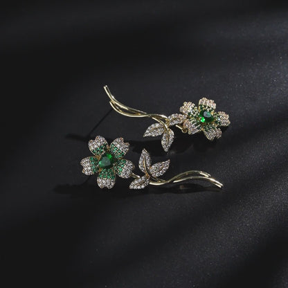 Emerald Petal Spark Earrings