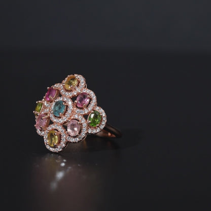 Ethereal Rainbow Garden Tourmaline Ring