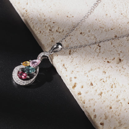 Four-Color Lovely Tourmaline Pendant