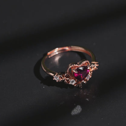 Romance Blossom Garnet Ring