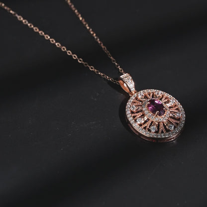 Sunburst Medallion Garnet Pendant