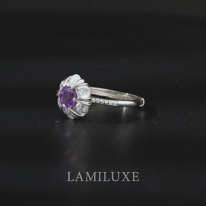 Amethyst Radiant Blossom Ring