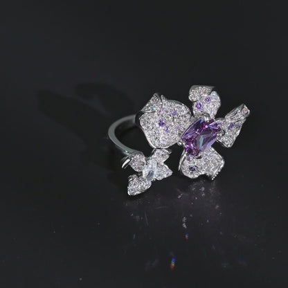 Lavender Ritbbon Open-Ring