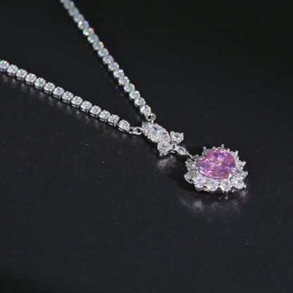 Pink Radiant Heart Necklace