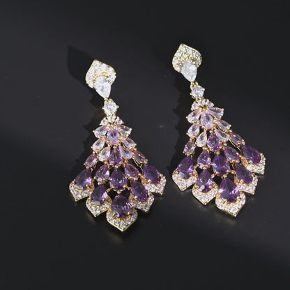 Tiered Teardrop Statement Earrings