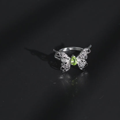 Peridot Butterfly Ring