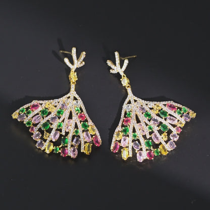 Multicolor Fan Drop Earrings