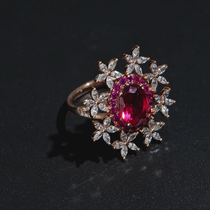 Floral Halo Red Ring