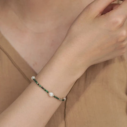 Malachite Natural Pearl Bracelet