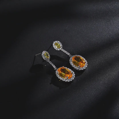 Luxe Amber Halo Earrings