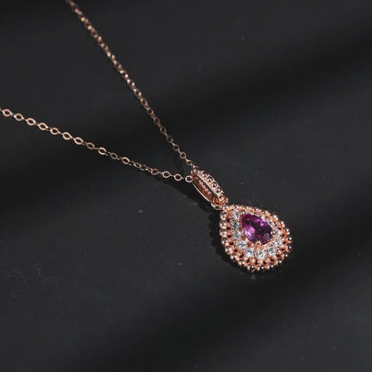 Elegance Dewdrop Garnet Pendant