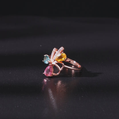Tourmaline Water Drop Pearl Ring