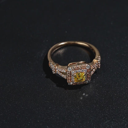 Sunlit Square Sparkle Ring