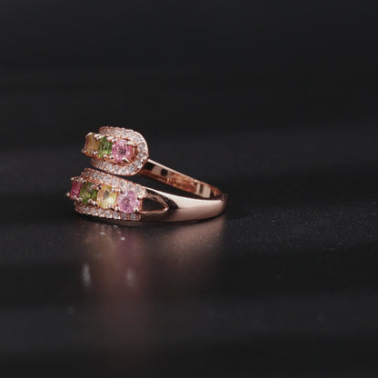 Four-Color Hugging Tourmaline Ring