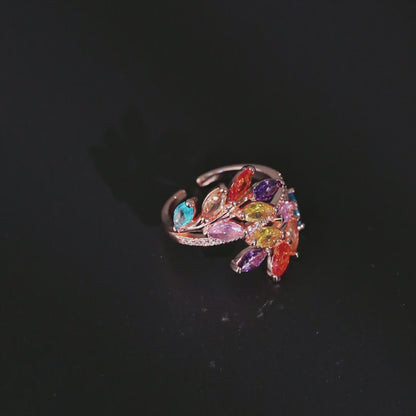 Rainbow Petal Open-Ring