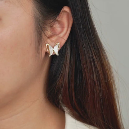 Butterfly Golden-framed Earrings